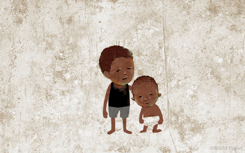 큰 아이 에머슨은 5살, 에론은 젖먹이 2살이었어요