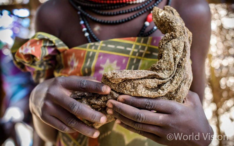 하이에나의 위장을 들고있는 Lepeto