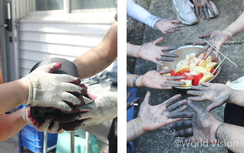 분명, 장갑을 끼고 연탄을 날랐습니다만?