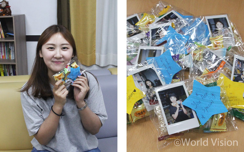 현지 자원봉사자들에게 보내는 메시지: YOU ARE SPECIAL. YOU ARE GREAT. YOU MAKE THE WORLD BRIGHT.