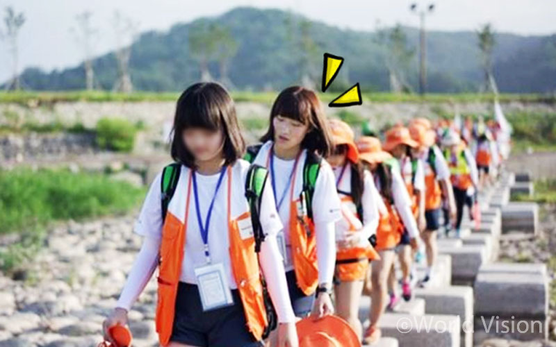 월드비전 국토대장정에 참가한 소연이의 모습