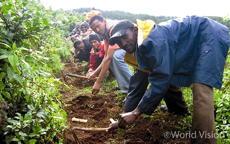 농작물이 쑥쑥 자라고, 아이들도 쑥쑥 자랍니다. 이제는 하루에 세 끼를 먹을 수 있습니다.